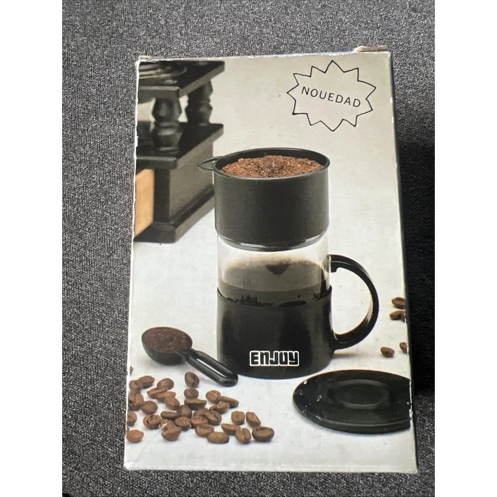 Enjoy Coffee Cup with Filter Net Unisex OS Black Glass Tea Brewer Set